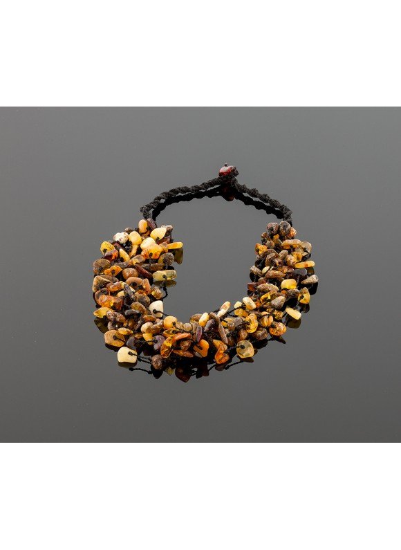 Hand-braided amber necklace