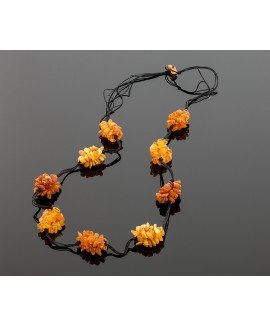 Hand-braided amber necklace