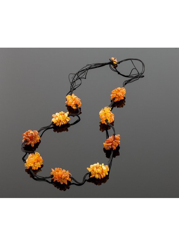 Hand-braided amber necklace