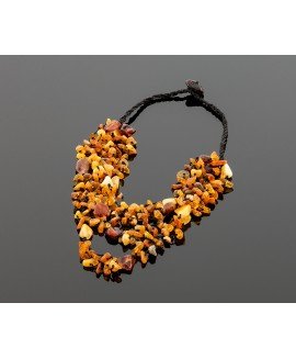 Hand-braided amber necklace