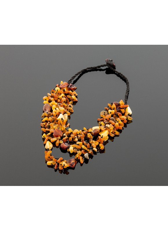 Hand-braided amber necklace