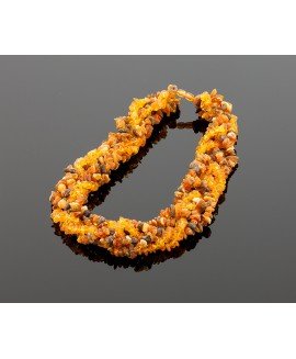 Hand-braided amber necklace