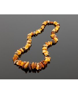 Ancient amber necklace - chips beads, 72cm