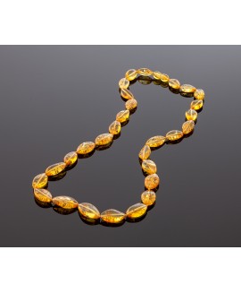 Classic style amber necklace - Honey droplet