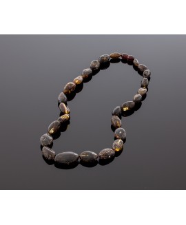 Classic style, black amber necklace