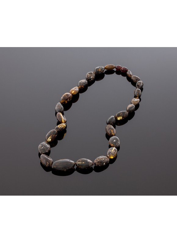 Classic style, black amber necklace