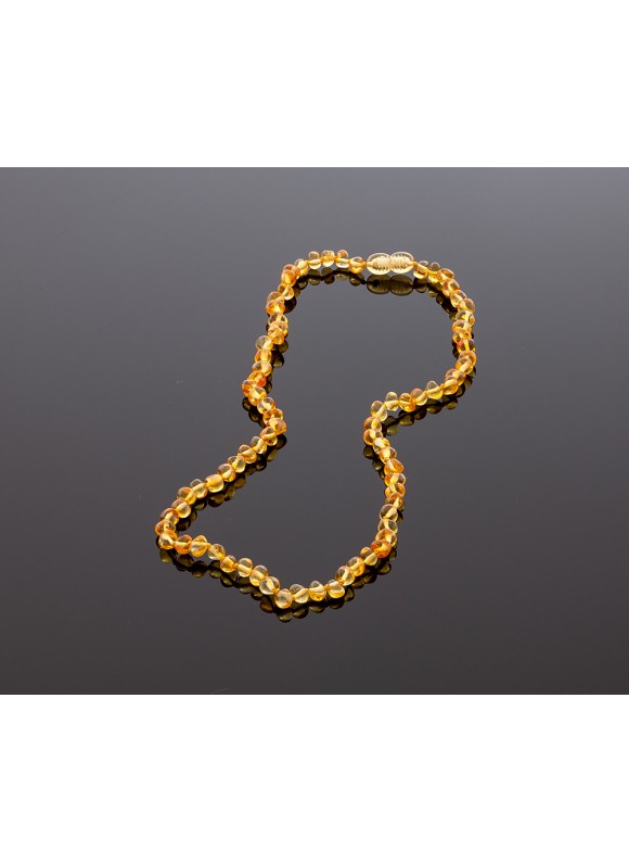 Adult amber necklace - lemon baroque beads