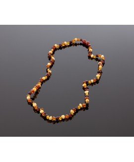 Adult amber necklace - multicolored baroque beads