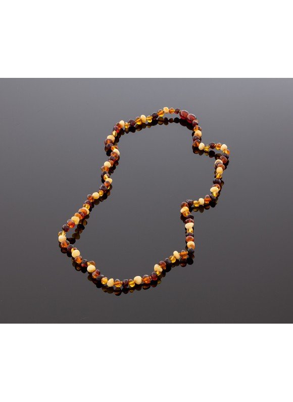Adult amber necklace - multicolored baroque beads