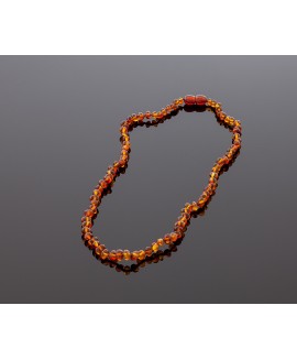 Adult amber necklace - cognac baroque beads
