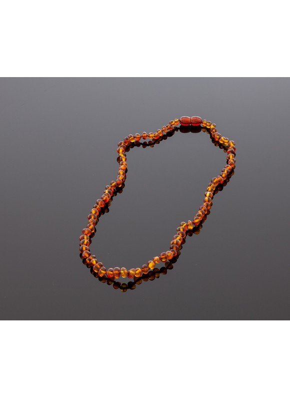 Adult amber necklace - cognac baroque beads