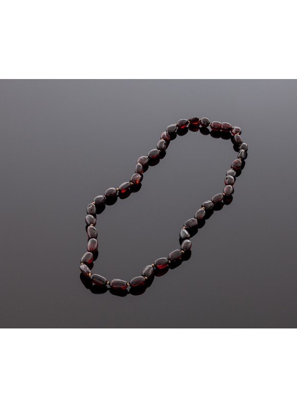Adult amber necklace - cherry olive beads