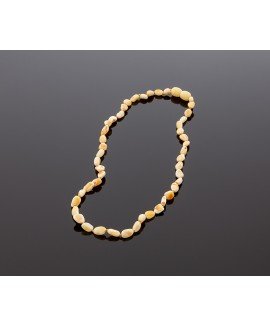 Adult amber necklace - white olive beads