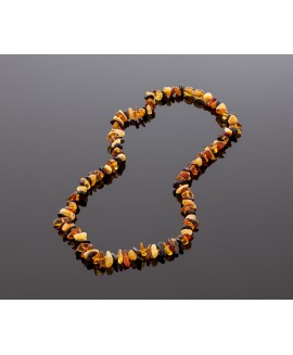 Baltic amber necklace - multicolored chips, 50cm