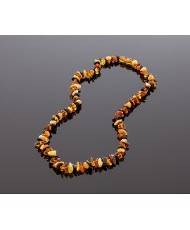 Baltic amber necklace - multicolored chips, 50cm