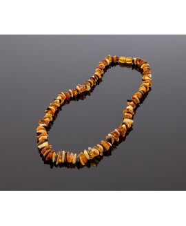 Baltic amber necklace - multicolored chips