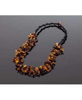 Multicolored hand-braided necklace