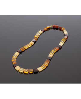 Stylish square amber necklace