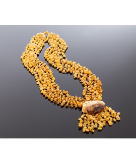 Long milky amber necklace