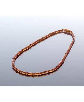 Stylish cylinder style cognac amber necklace