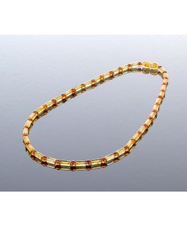 Pure cylinder style amber necklace