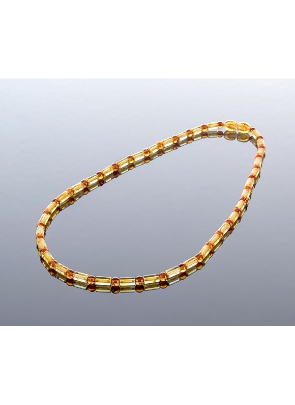 Pure cylinder style amber necklace