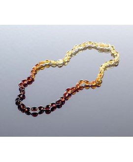 Baltic amber necklace - small rainbow olive beads