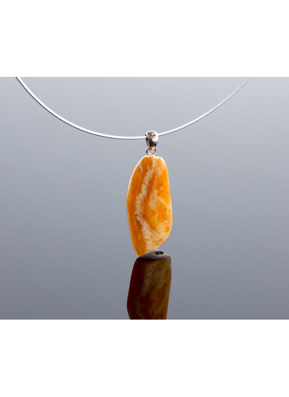 Antique, yellow-white amber pendant