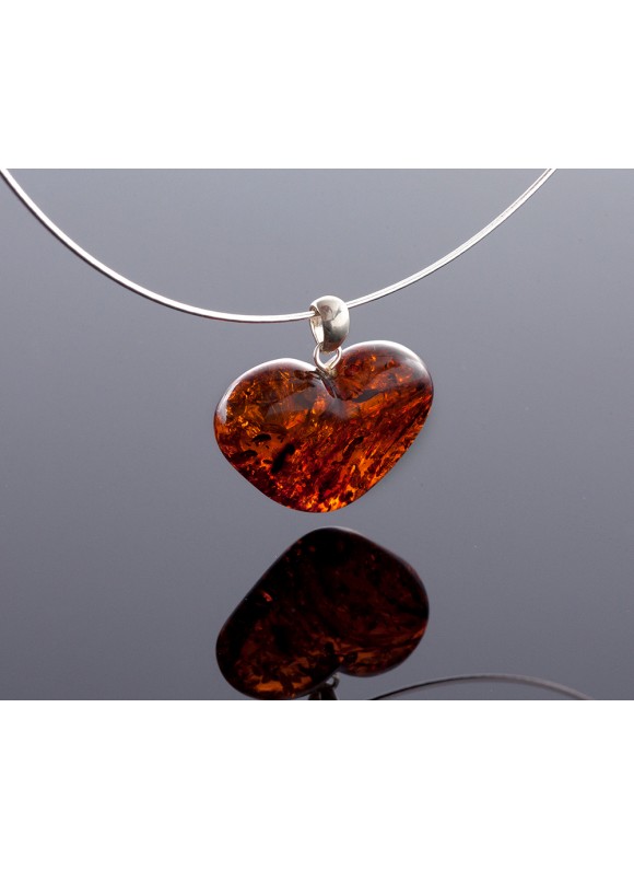 Baltic amber heart-pendant