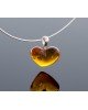 Silver cognac amber heart-pendant